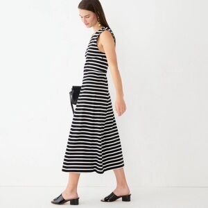 J. Crew Cap Sleeve Knit Midi Stripe Dress BP914 Sz XL